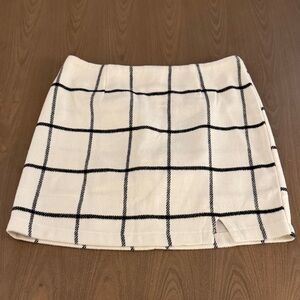 Lulu's White and Black Checkered Mini Skirt
